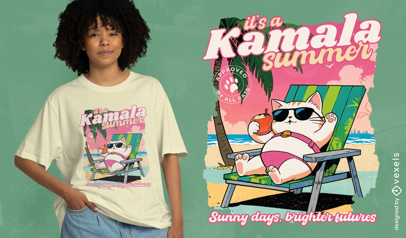 Diseño de camiseta de relajación de verano de Kamala