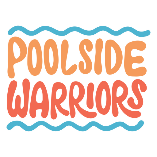 Poolside warriors colorful design PNG Design