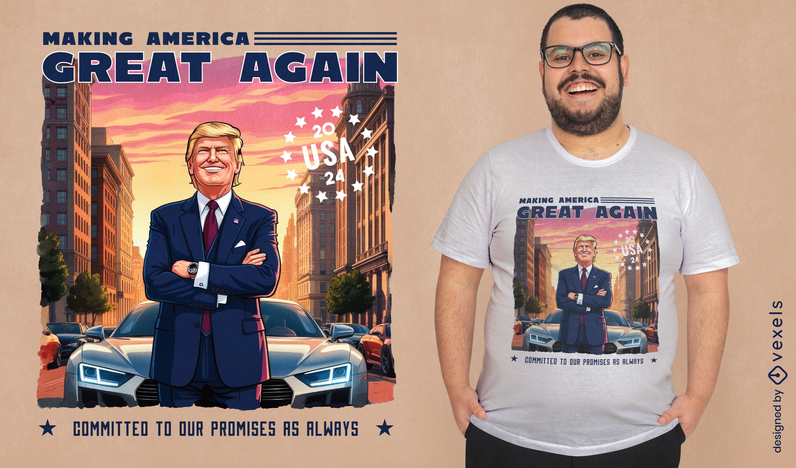 Ótimo design de camiseta Trump novamente