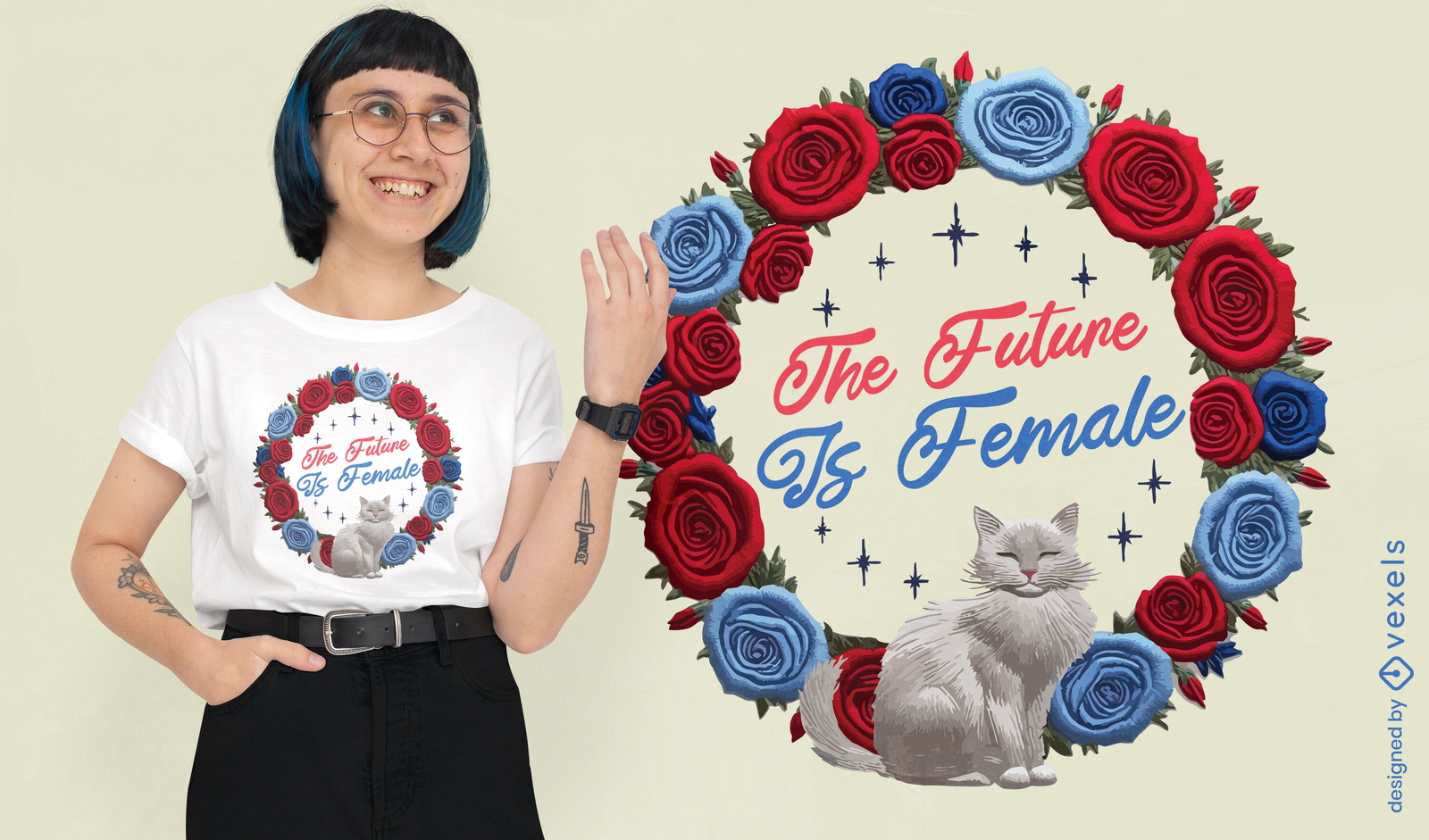 The future is female t-shirt design