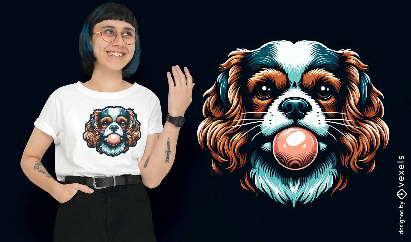 Diseño de camiseta de Cavalier Spaniel juguetón