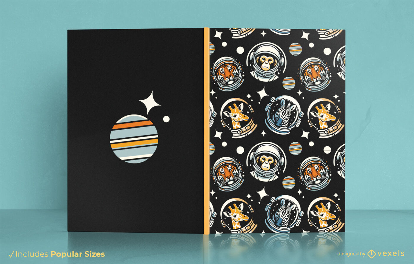 Cosmic Safari Adventure Book Cover Design Vector Download