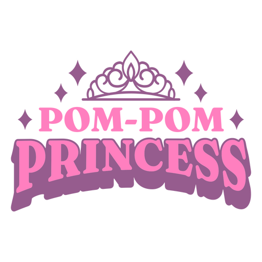 Design brilhante de princesa pompom Desenho PNG