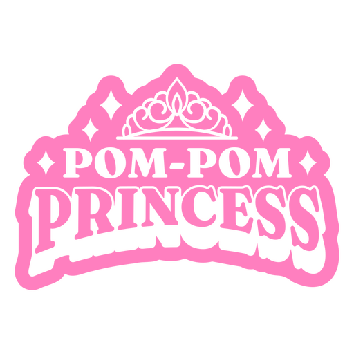 Diseño de princesa con pompones Diseño PNG