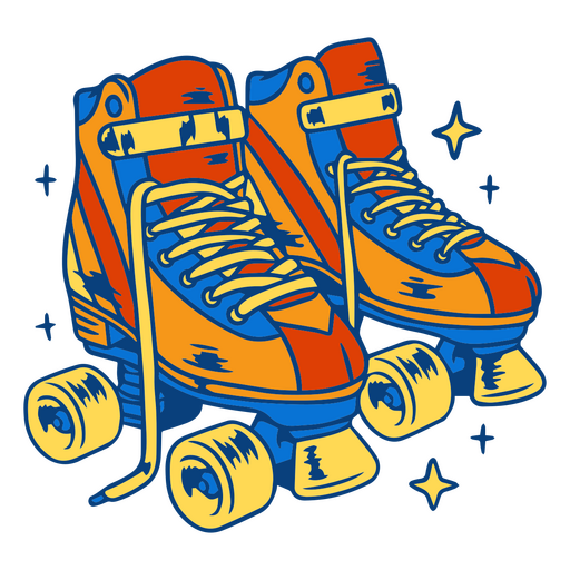 Colorful roller skate design PNG Design