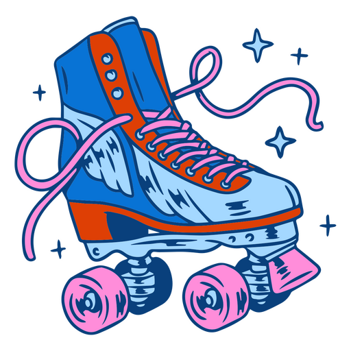 Diseño colorido de patines sobre ruedas Diseño PNG