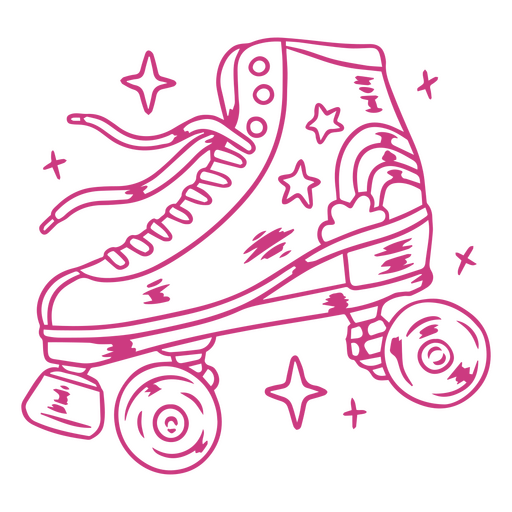 Pink roller skate design PNG Design