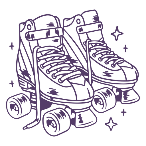 Purple roller skate design PNG Design