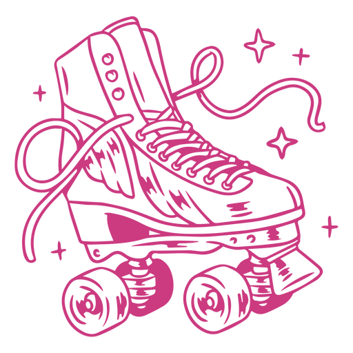 Cute pink roller skate design PNG Design