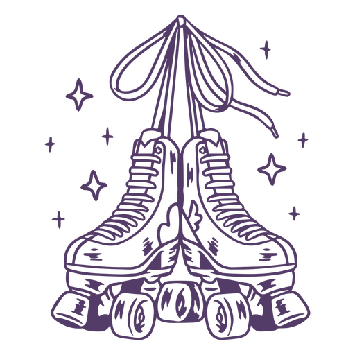 Design de skate roxo com estrelas Desenho PNG