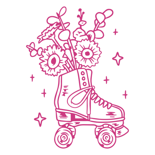 Romantic roller skate design PNG Design