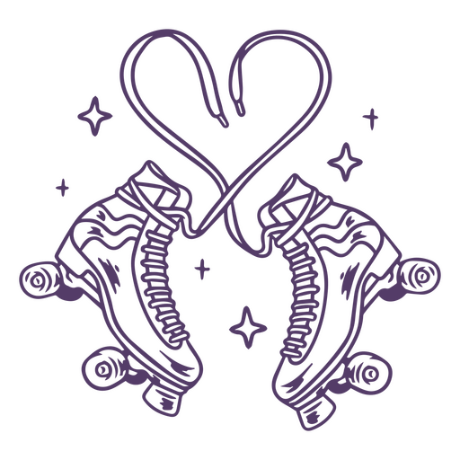 Romantic heart roller skate design PNG Design