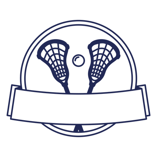 Emblema deportivo de lacrosse con palos cruzados Diseño PNG