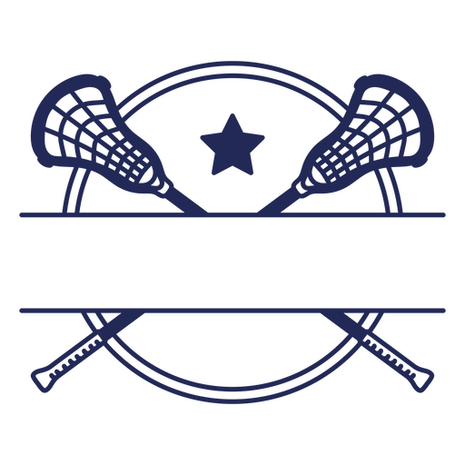 Lacrosse-Logo mit zwei gekreuzten Lacrosse-Schlägern PNG-Design