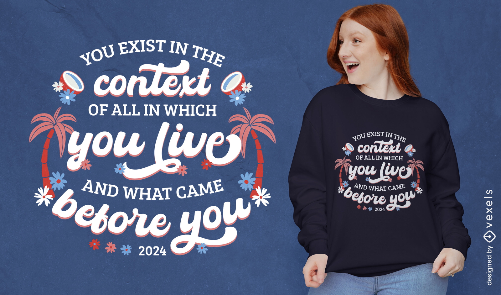 Inspirational palm trees quote t-shirt design