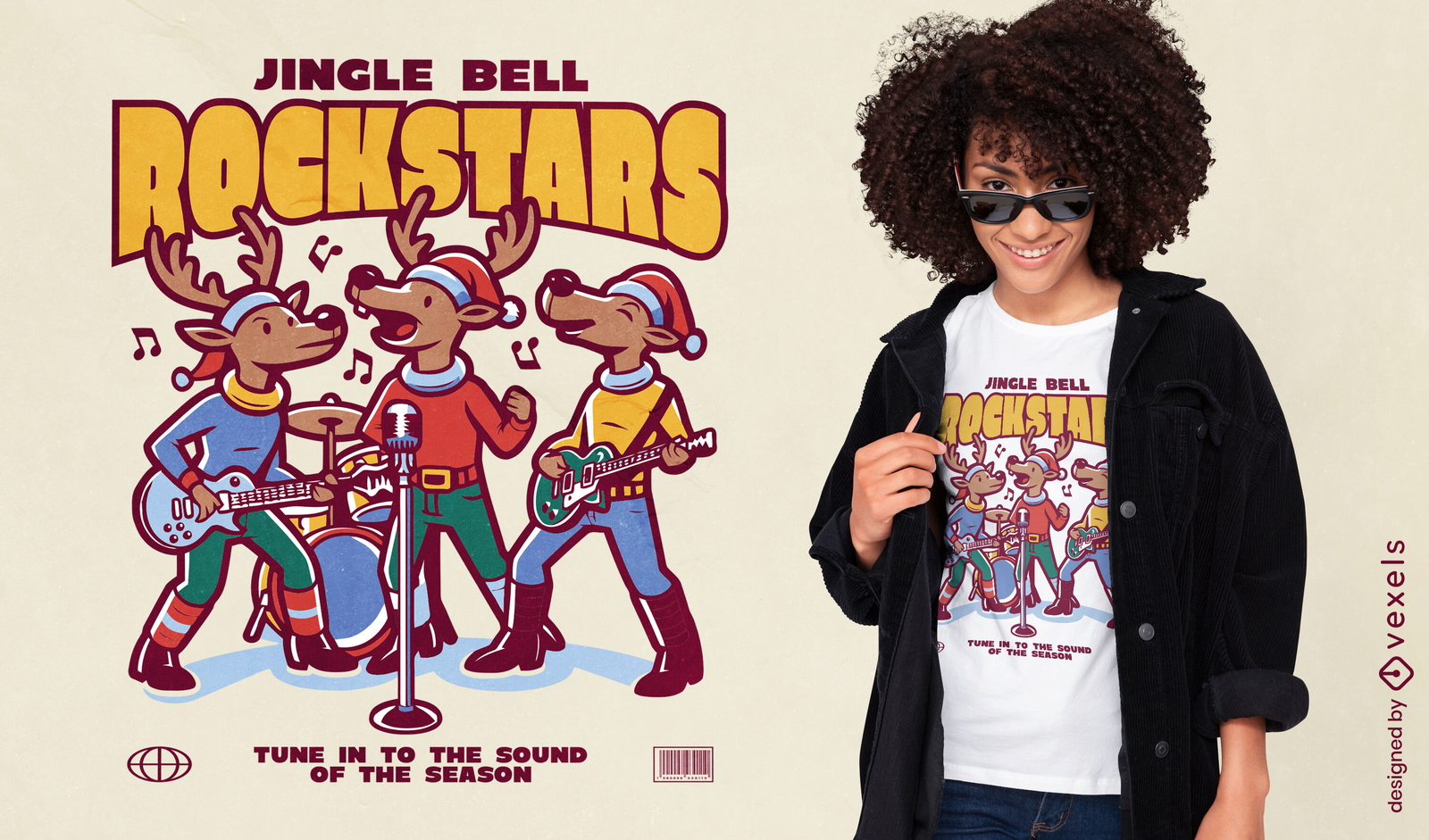 Diseño de camiseta de Jingle Bell Rockstar