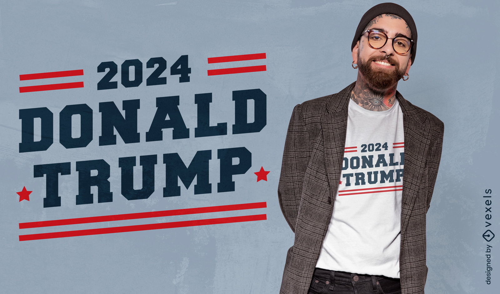 Diseño de camiseta de Donald Trump 2024