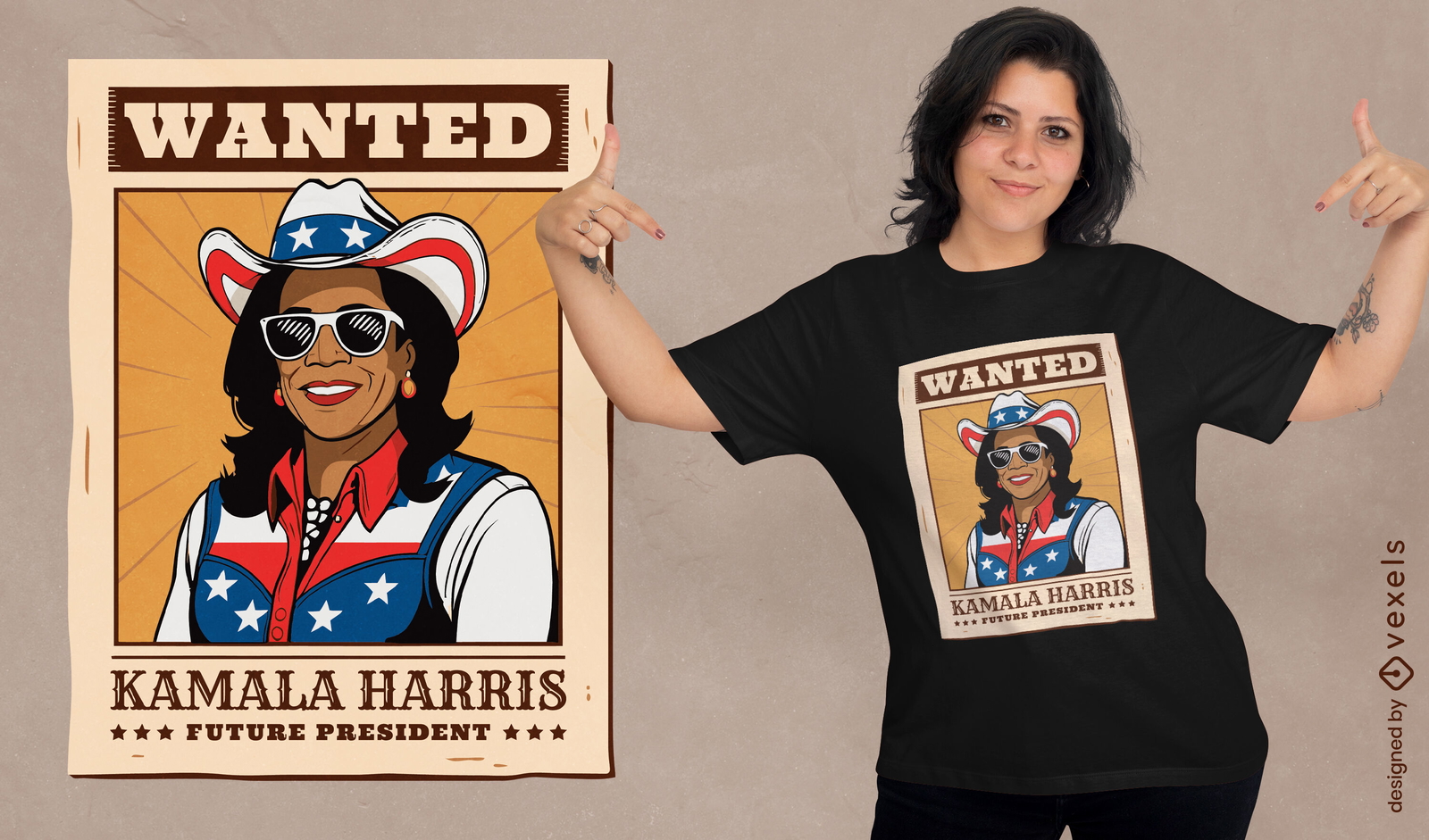 Se busca diseño de camiseta de Kamala Harris