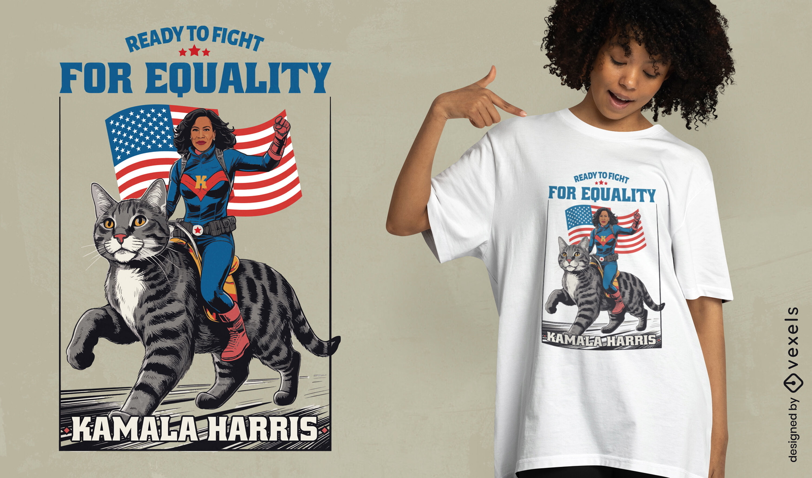 Design de camiseta Kamala Harris sobre igualdade