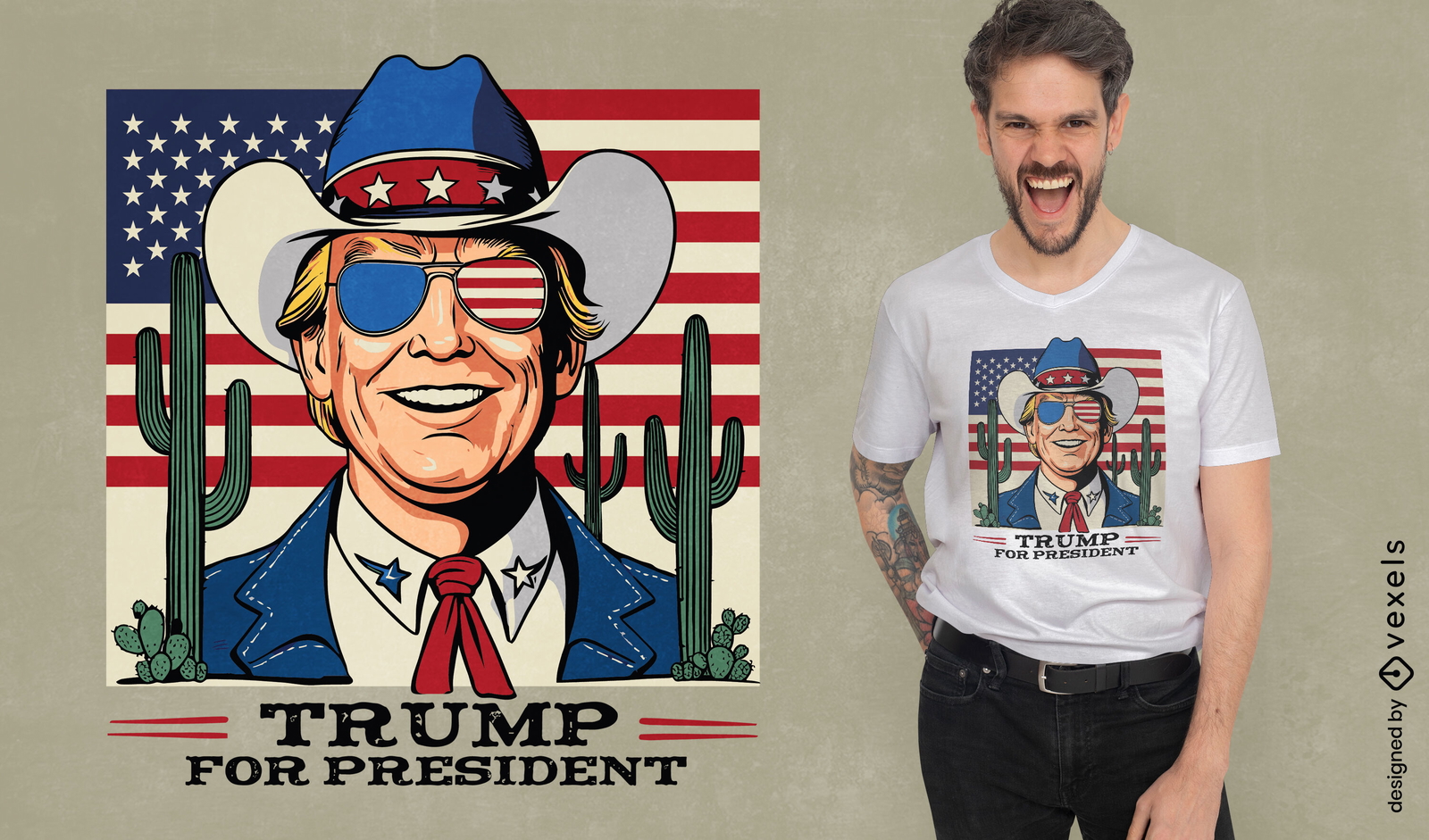 Diseño de camiseta de Donald Trump para presidente