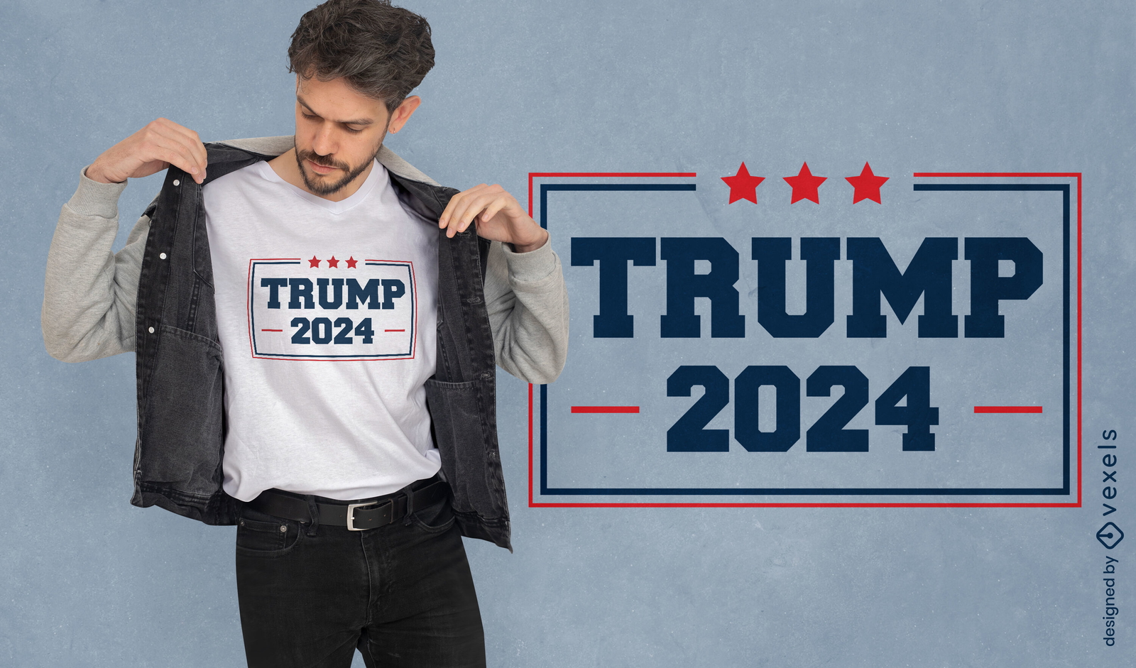 Design de camiseta com citação Trump 2024