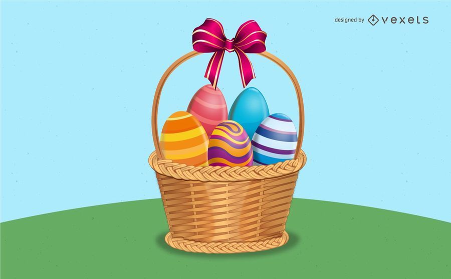 Canasta de pascua ilustracion Canasta de pascua ilustracion