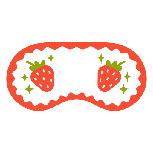 Cute strawberry sleep mask design PNG Design