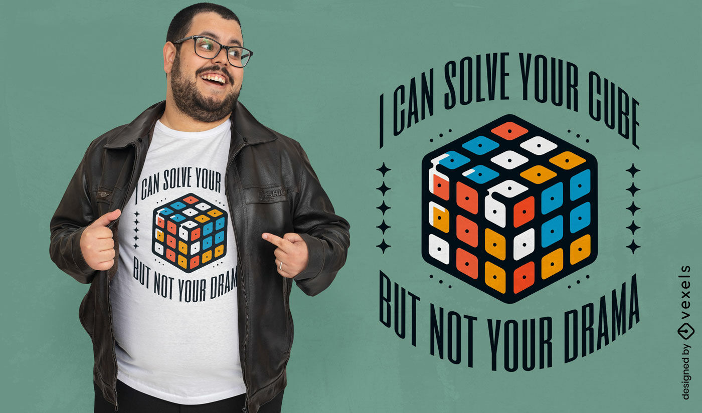 Design de camiseta solucionadora de problemas do cubo mágico