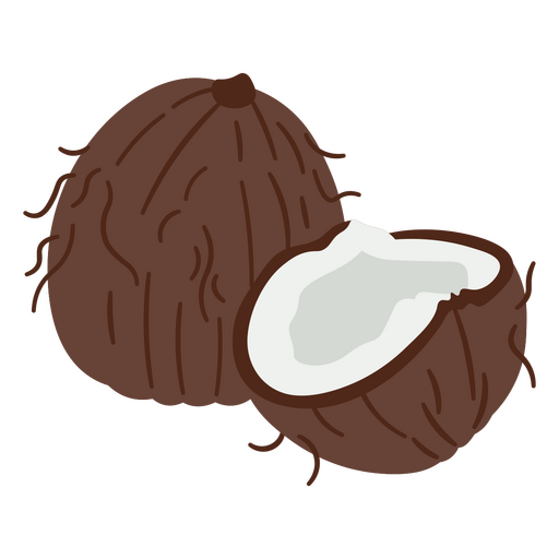 Coconut cut in half PNG Design