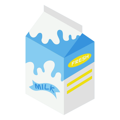 Diseño de cartón de leche fresca Diseño PNG