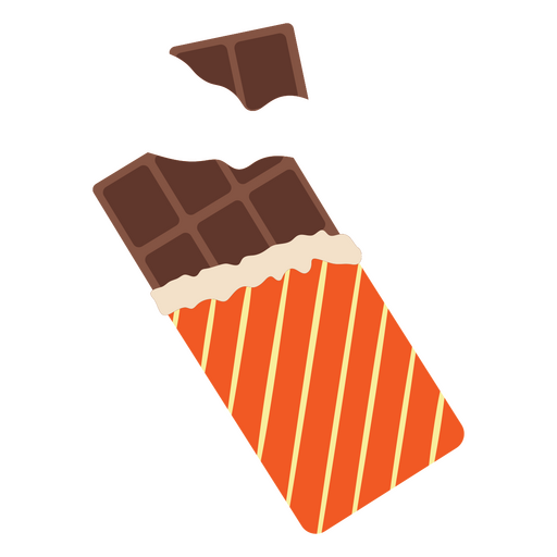 Orange and white striped chocolate bar wrapper design PNG Design