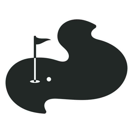 Diseño de campo de golf con bandera. Diseño PNG