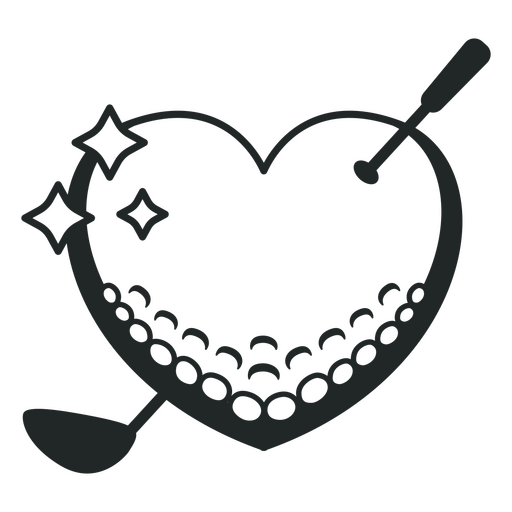 Golf heart design PNG Design