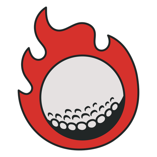 Design de bola de golfe em chamas Desenho PNG