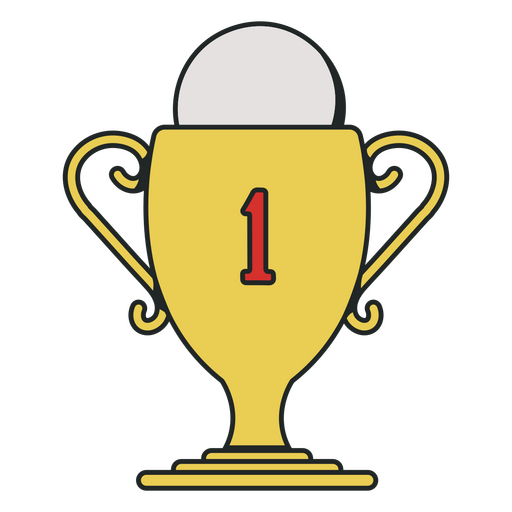 1º lugar design de troféu de golfe Desenho PNG