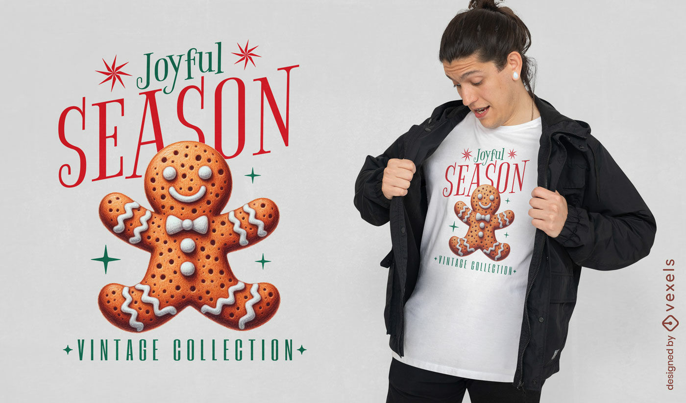 Joyful season gingerbread t-shirt design