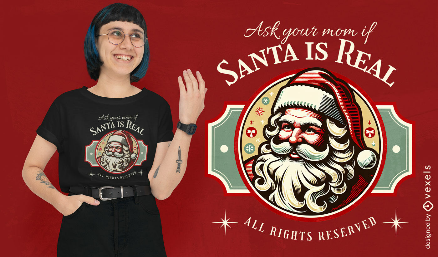 Der Weihnachtsmann ist ein echtes Vintage-T-Shirt-Design