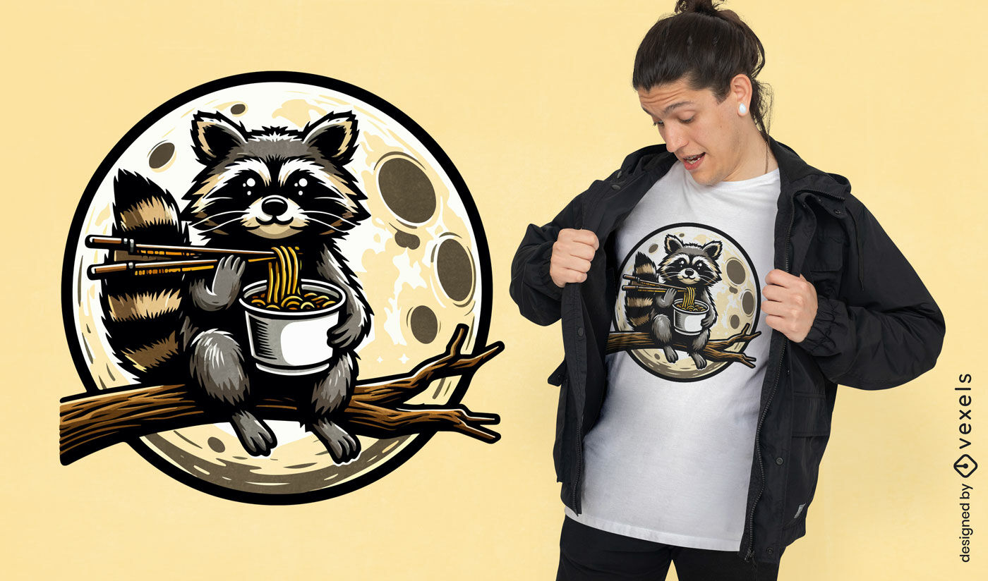 Raccoon ramen lover t-shirt design