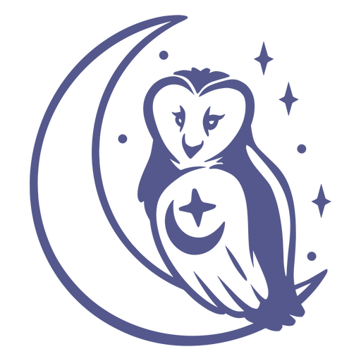 Moon and owl design PNG Design