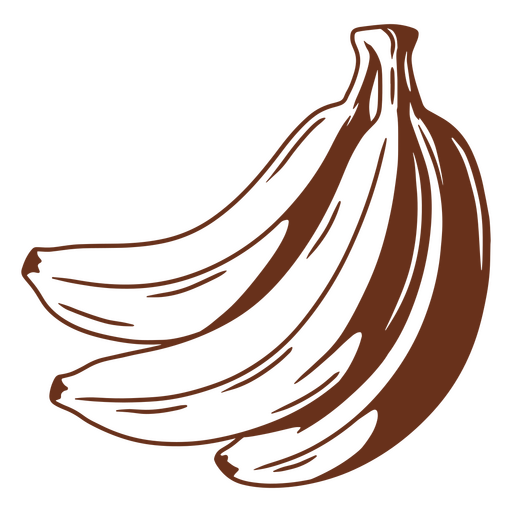 Design de banana marrom Desenho PNG