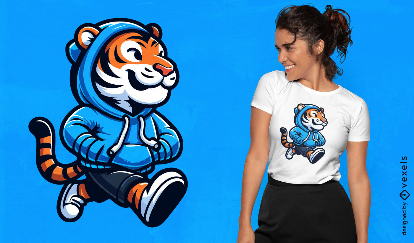 Diseño de camiseta deportiva de tigre.