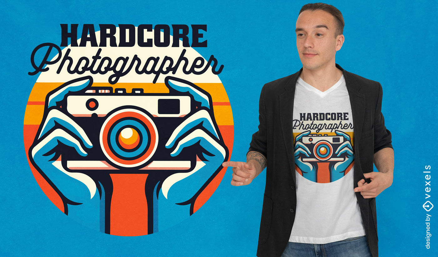 Diseño de camiseta de fotógrafo hardcore