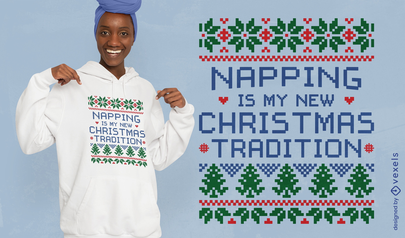 Napping is my new christmas tradition t-shirt design