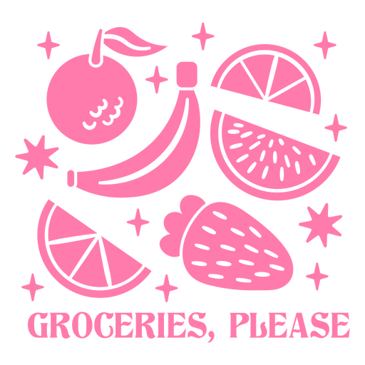 Pink groceries, please design PNG Design