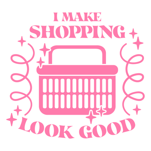 Design de carrinho de compras rosa Desenho PNG