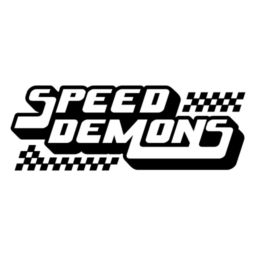Design de logotipo de corrida dinâmico com texto de demônios da velocidade Desenho PNG