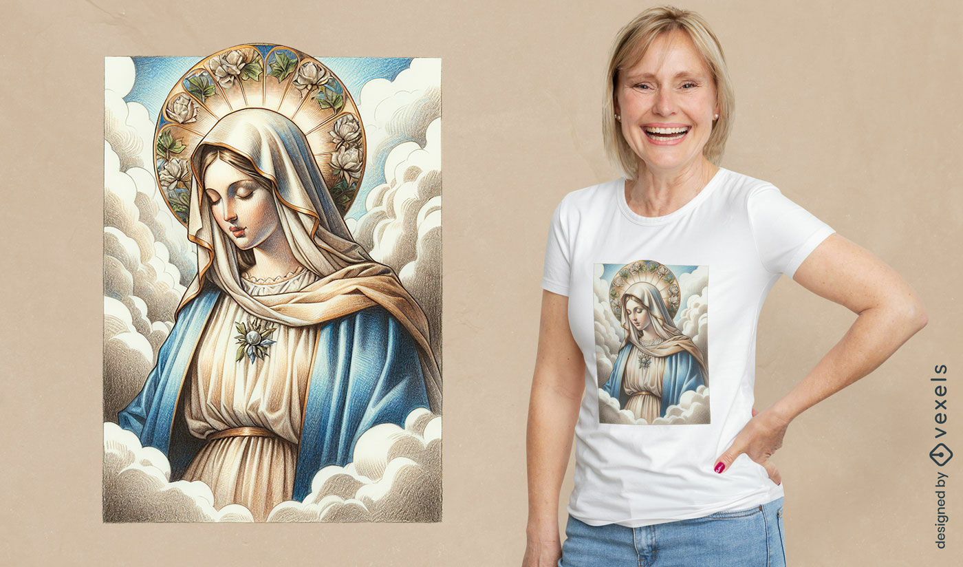 Arte da camiseta da Madonna Celestial