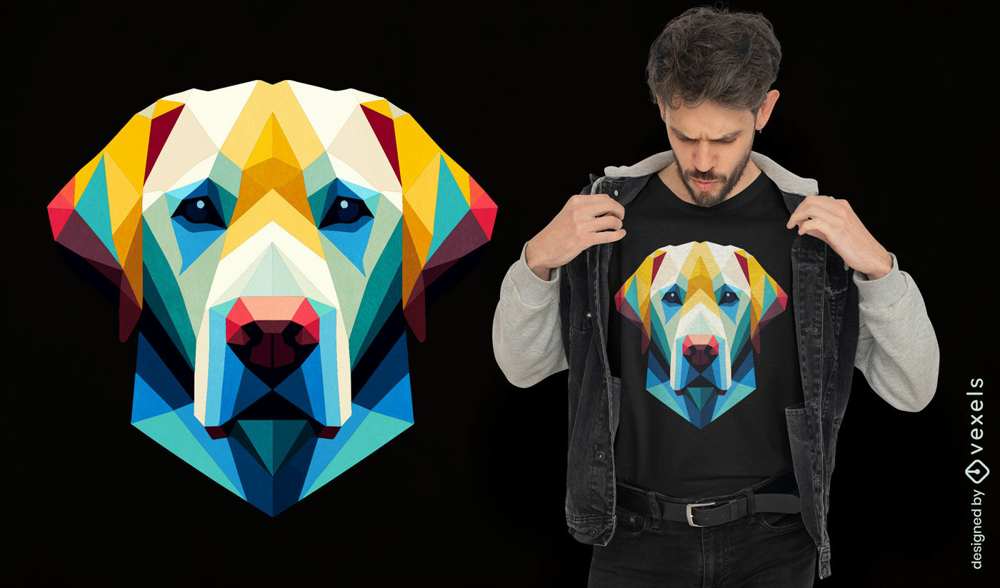 Design geométrico para camiseta de cachorro Labrador