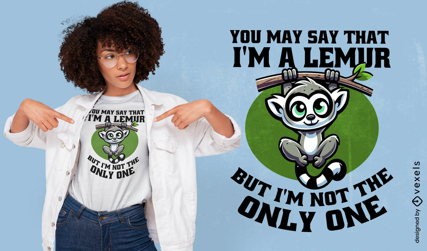 Design de camiseta com paródia do Lemur John Lennon