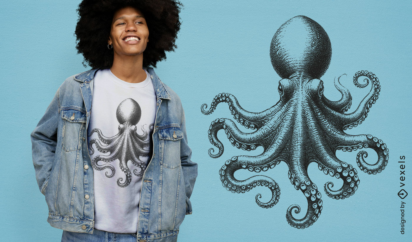 Aufwendiges Oktopus-T-Shirt-Design